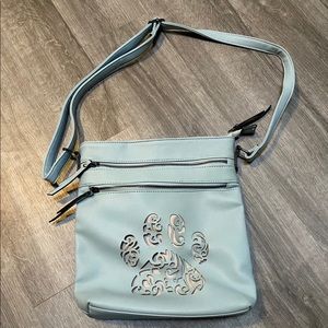 Pawsitively Beautiful Lt Blue Pawprint Crossbody